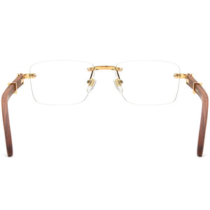 New Redwood Temple Rimless Optical Glasses Frame