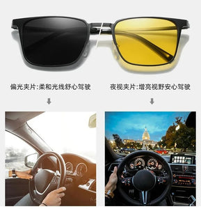 Magnet Clip Polarized Sunglasses For Men One Glasses