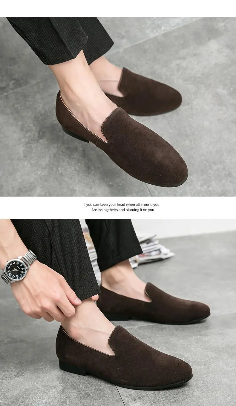 Designer Men's Loafers Shoes Luxury Moccasin Suede Shoes