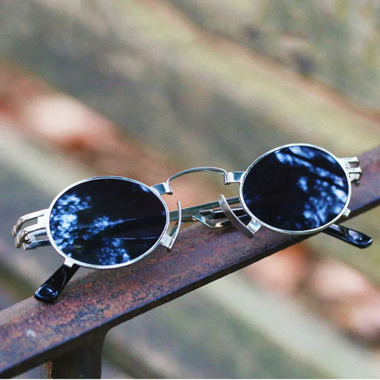 Alloy Small Punk Oval UV400 Sunglasses