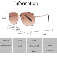 Load image into Gallery viewer, Square Pilot Style Rivets Sunglasses
