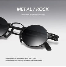 Load image into Gallery viewer, Alloy Small Punk Oval UV400 Sunglasses
