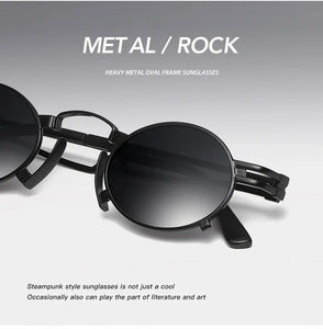 Alloy Small Punk Oval UV400 Sunglasses