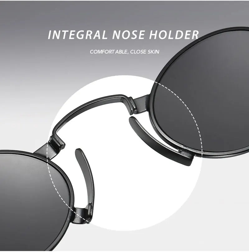 Alloy Small Punk Oval UV400 Sunglasses