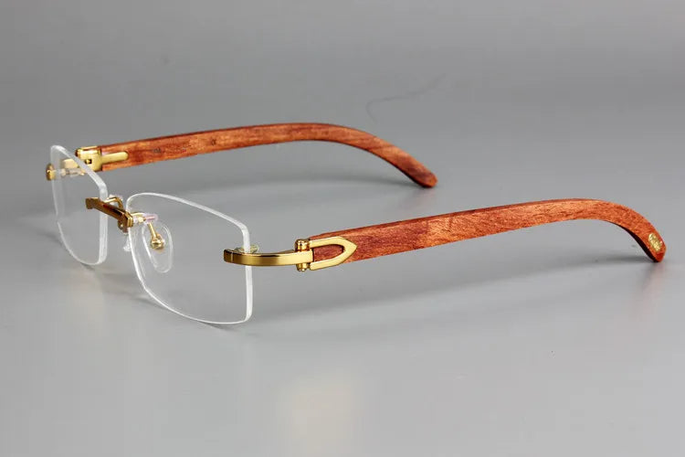 Wooden Rimless Eyeglass Frame