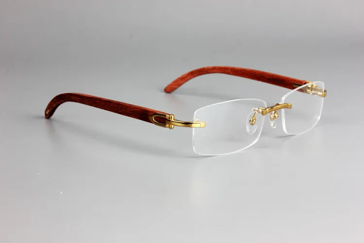 Wooden Rimless Eyeglass Frame