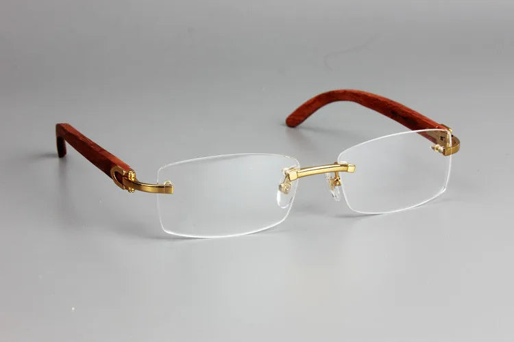 Wooden Rimless Eyeglass Frame