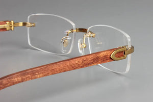 Wooden Rimless Eyeglass Frame