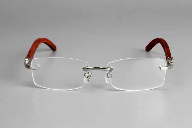 Wooden Rimless Eyeglass Frame