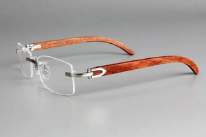 Wooden Rimless Eyeglass Frame