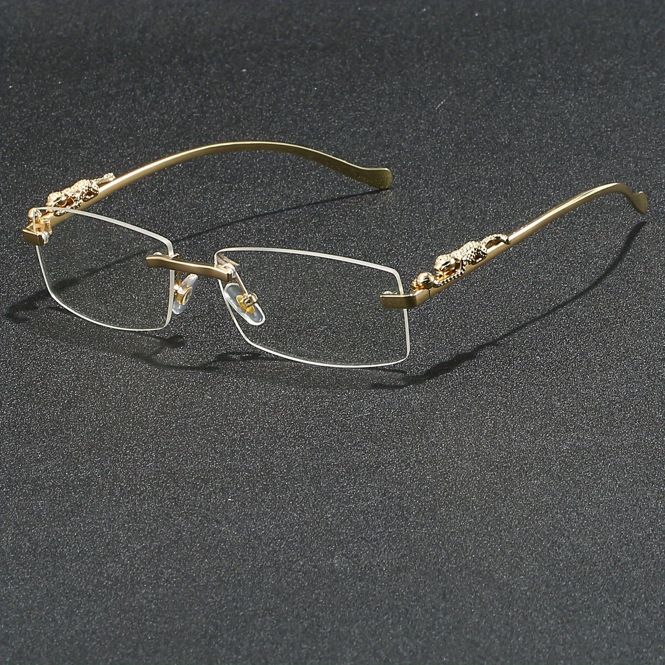 Rectangular Metal Rimless Anti-Blue Light Eyeglasses