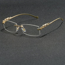 Load image into Gallery viewer, Rectangular Metal Rimless Anti-Blue Light Eyeglasses
