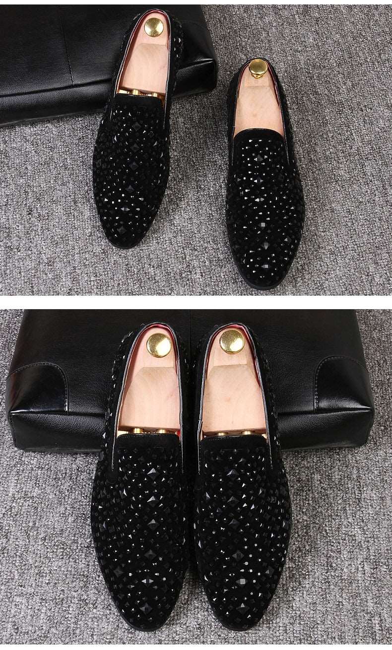 Buy Black Spikes Party Flats Brand New Loafers Luxury Casual Shoes Men -JackMarc