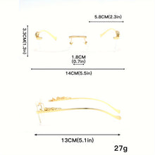 Load image into Gallery viewer, Rectangular Metal Rimless Anti-Blue Light Eyeglasses
