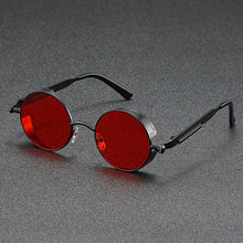 Load image into Gallery viewer, Steampunk bold round sunglasses
