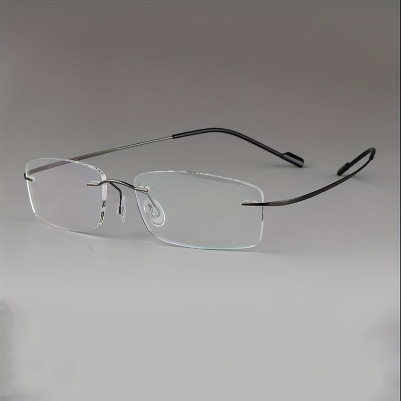 Unisex Casual Frameless Eyeglasses – Ultra-Light Memory Titanium Alloy