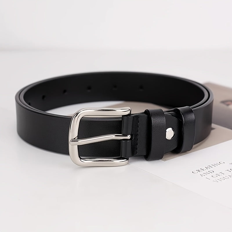 Elegant Fashion Genuine Leather Belt with Metal Pin Buckle