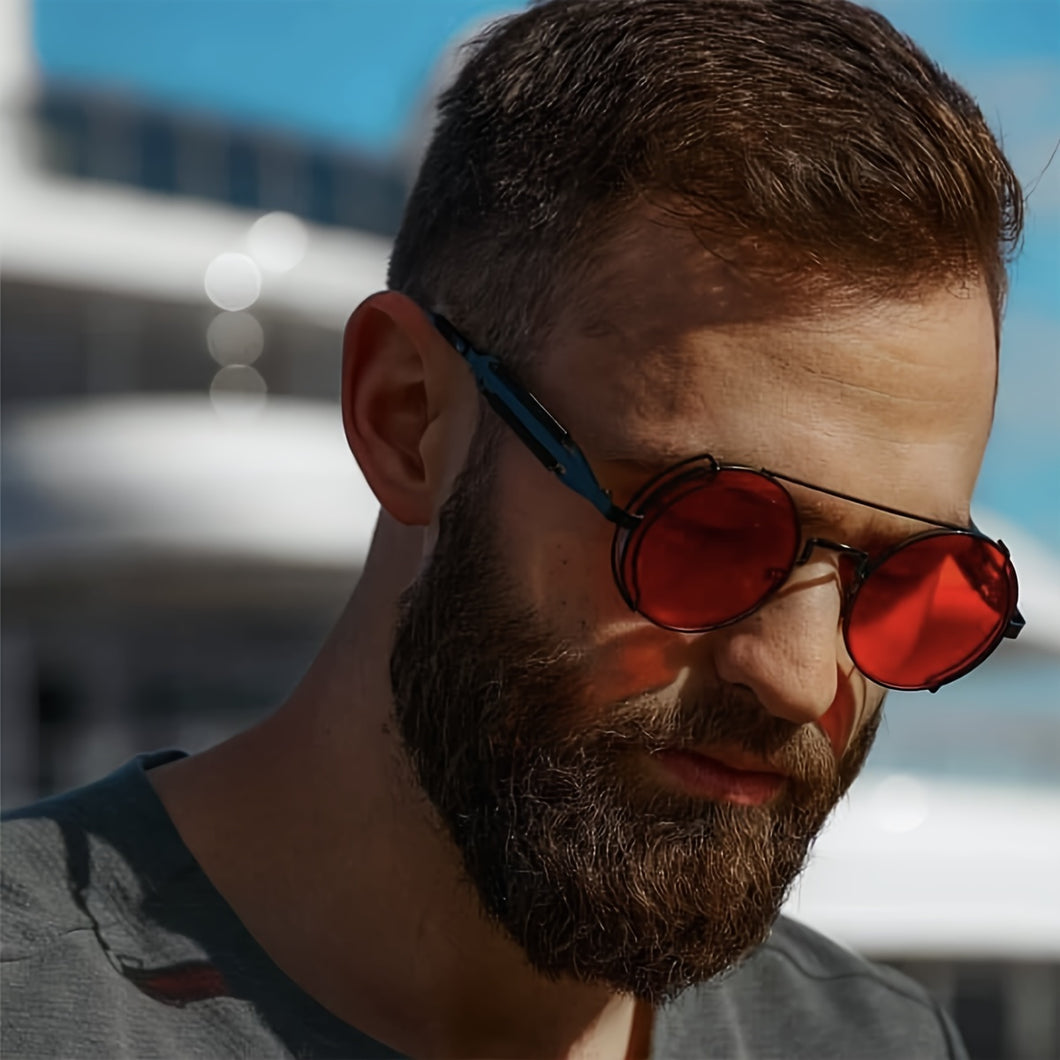 Bold cyberpunk red sunglasses