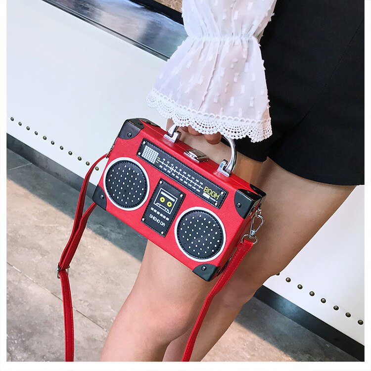 Retro Radio Recorder Bag Girls Casual Shoulder Crossbody Bag