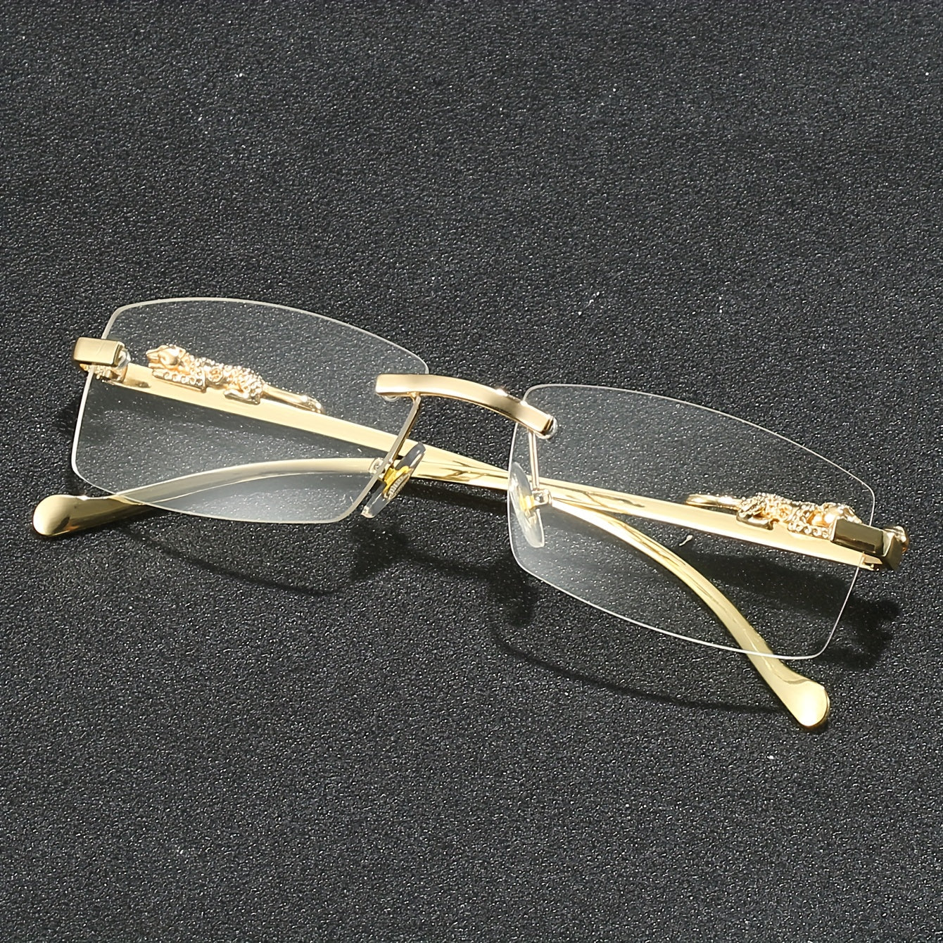 Rectangular Metal Rimless Anti-Blue Light Eyeglasses