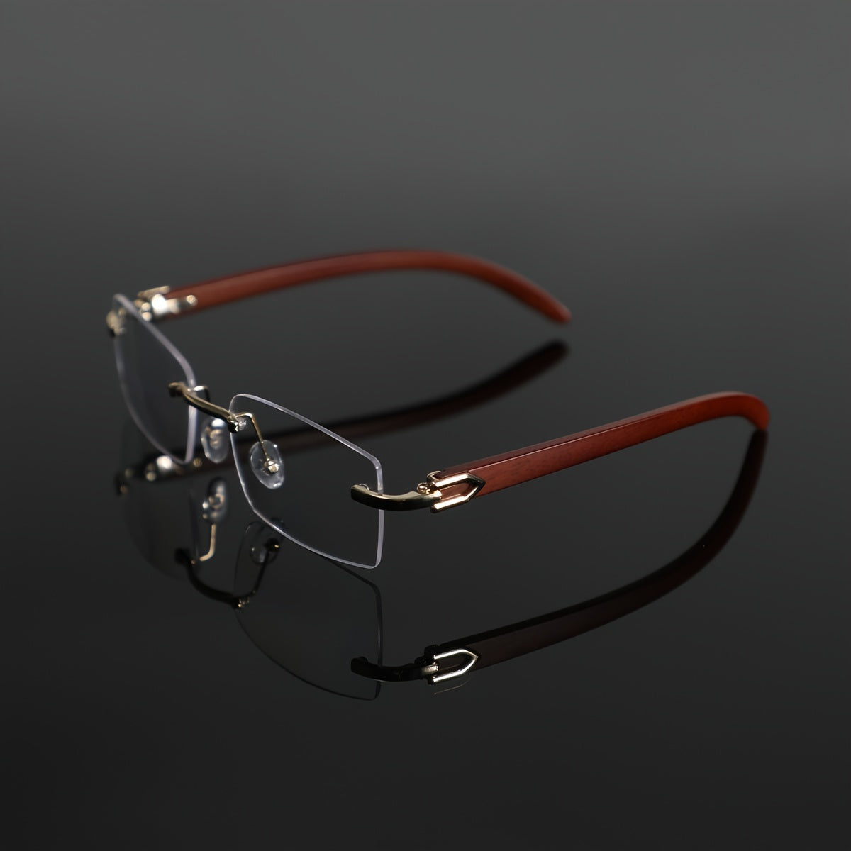 Vintage Rimless Non-Prescription Glasses for Men