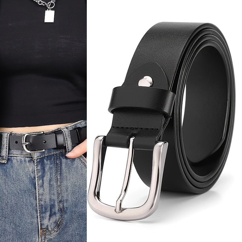 Elegant Fashion Genuine Leather Belt with Metal Pin Buckle