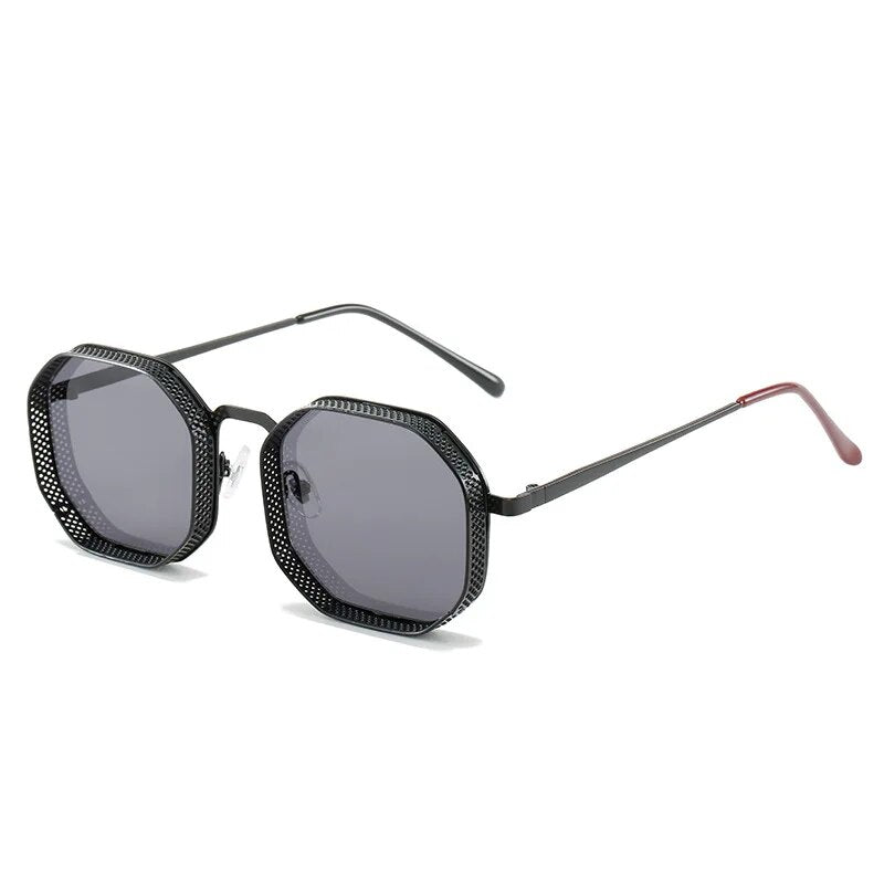 Jack Marc New Steampunk Hexagonal Sunglasses for Men