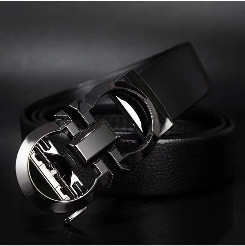 Jack Marc Men's Automatic Leather Business Waistband Belt