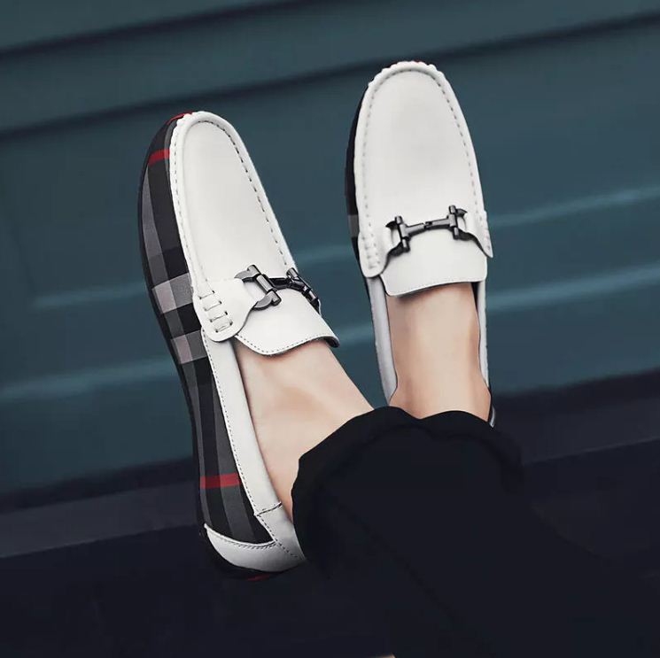 Jack Marc's Men's White Loafers in Vegan Leather for All Seasons