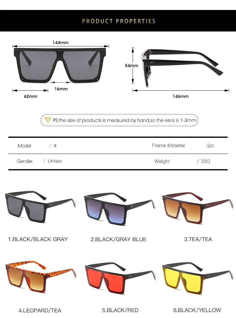 Jack Marc Classic White Gradient Square Sunglasses for Women and Men