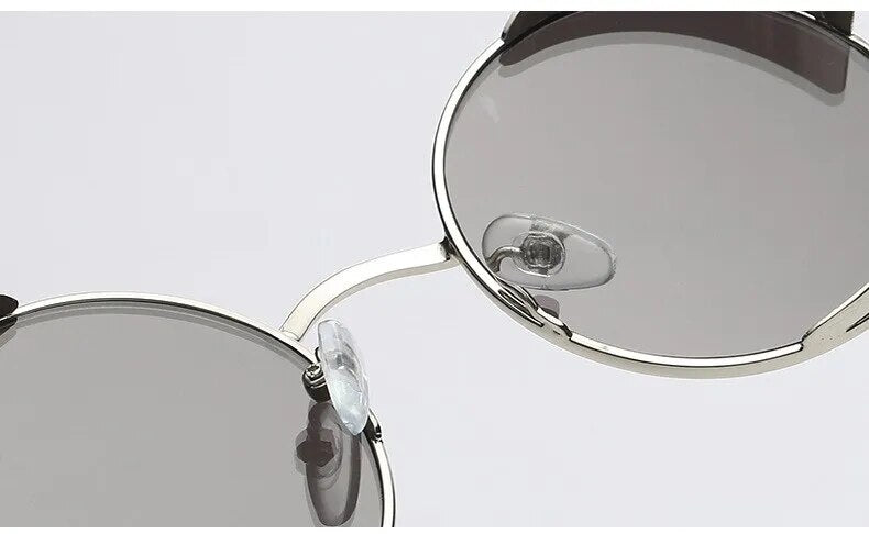 Fashion Steampunk Silver Mirror Round Metal Sunglasses Men Women