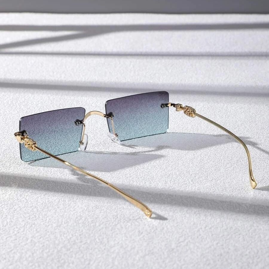 Share 74+ rimless sunglasses rectangular