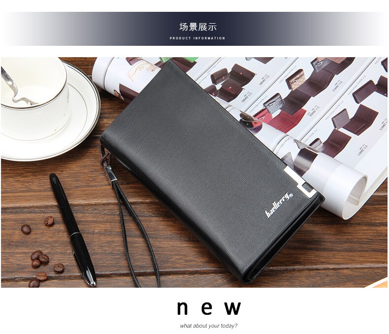 Long Purse Men Business Clutch pu Leather Wallet Fashion Credit Card Holder  with Zipper Phone Pocket, Men's Fashion, Watches & Accessories, Wallets &  Card Holders on Carousell