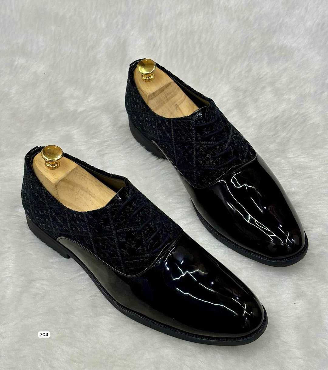 mens shiny black dress shoes for Men Lace-Up with Shimmer Finish Shiny Black Dress Shoes For