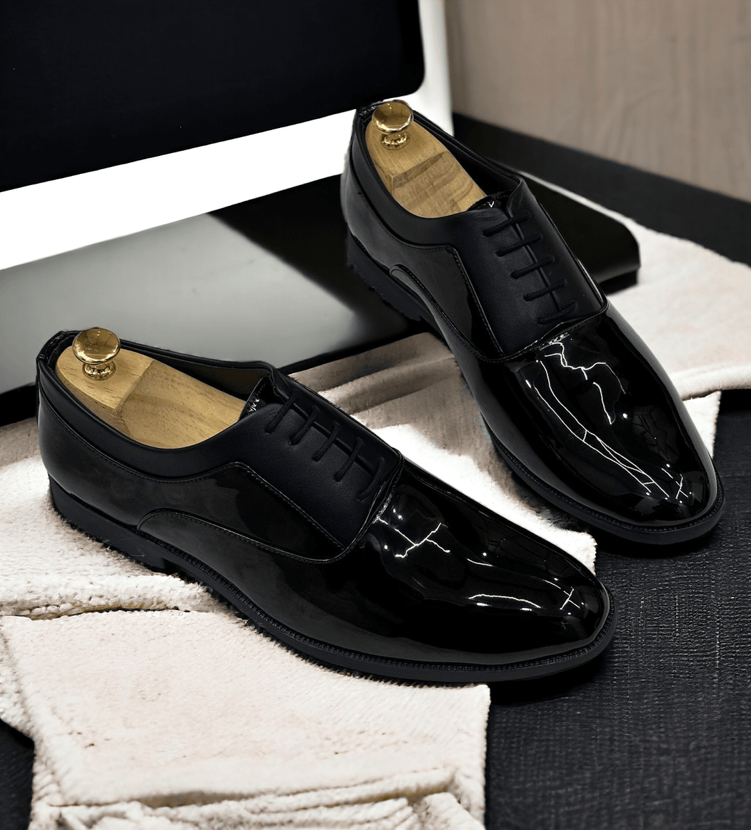 princess polly baby blue dress 2,594 Pair Shiny Black Dress Shoes Stock Photos main image 1