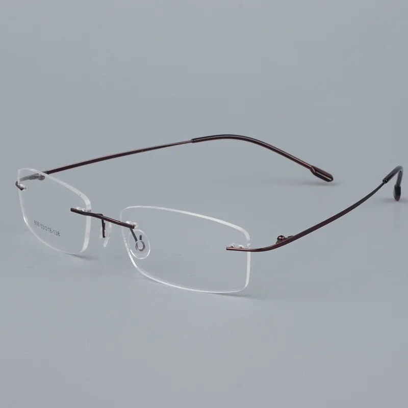 Titanium Alloy Rimless Glasses Frame for Men