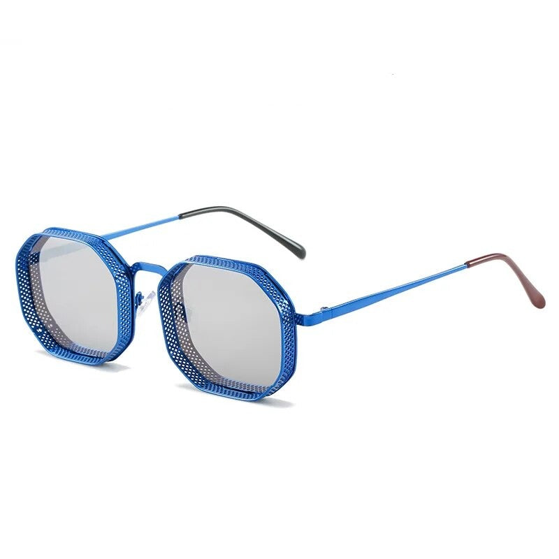 Jack Marc New Steampunk Hexagonal Sunglasses for Men