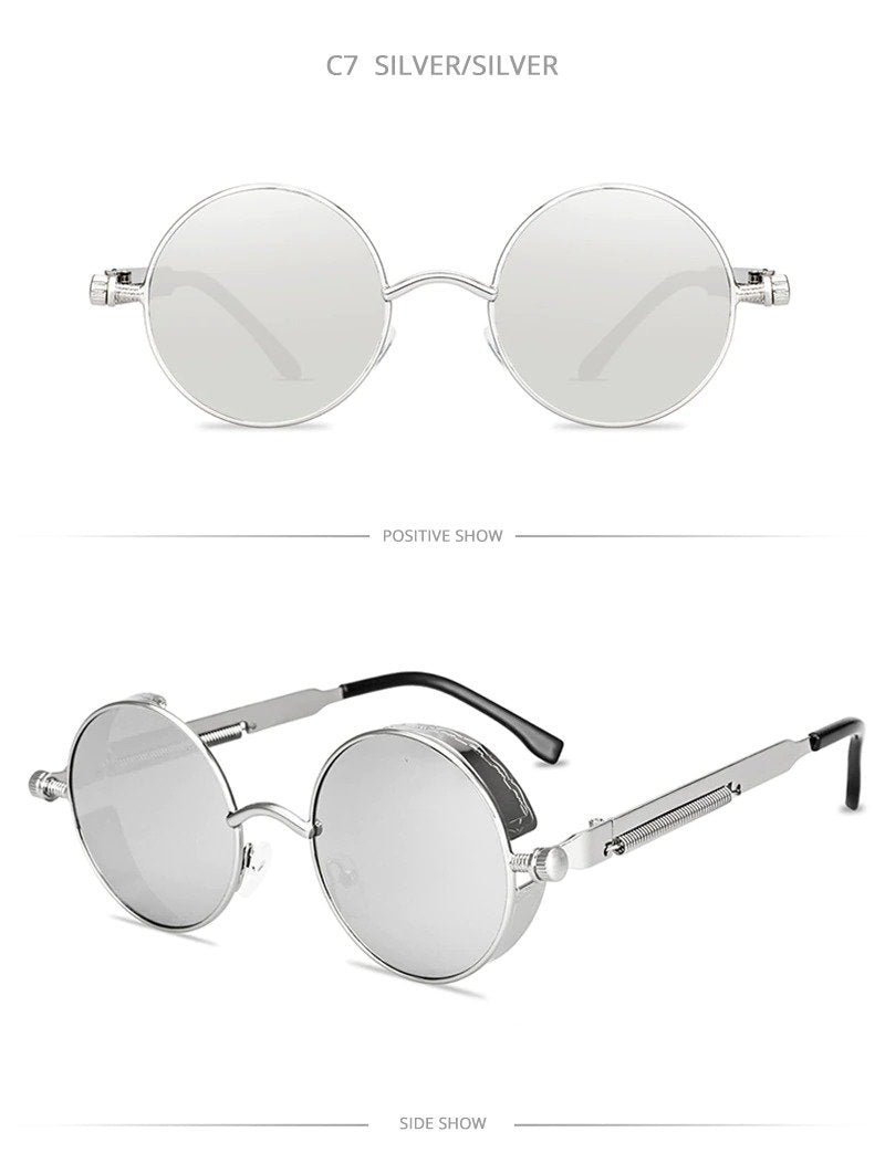 Classic Steampunk Round Sunglasses