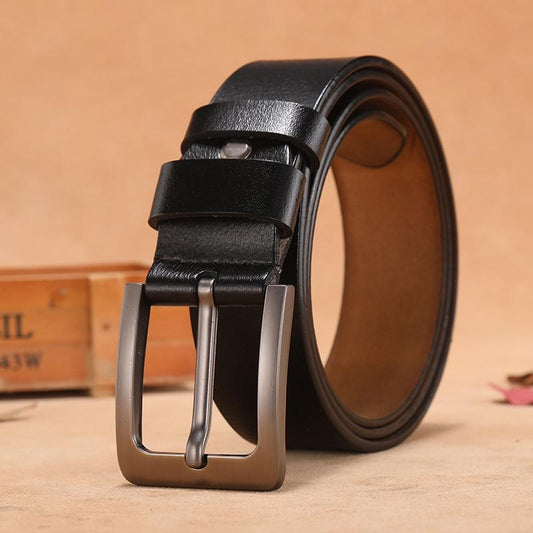 Stylish Genuine Leather Men's Leisure Belt Retro Pin Buckle Formal and Casual Wear- JACKMARC
