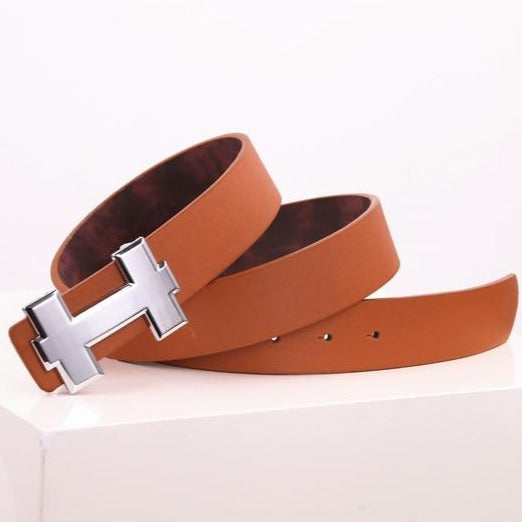 Luxury Designer H Brand Designer Belts Men High Quality PU Leather Belt Buckle Strap for Jeans-JACKMARC