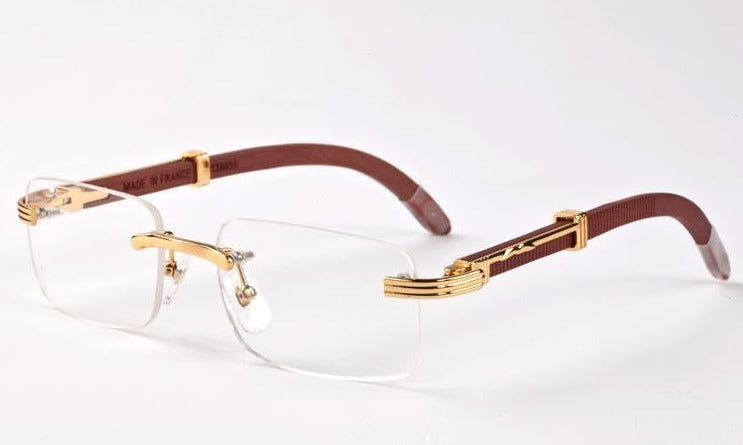 Buy Now fashion Rimless Sunglasses Men Wood And Nature Buffalo Horn Men's Driving Shade Eyewear