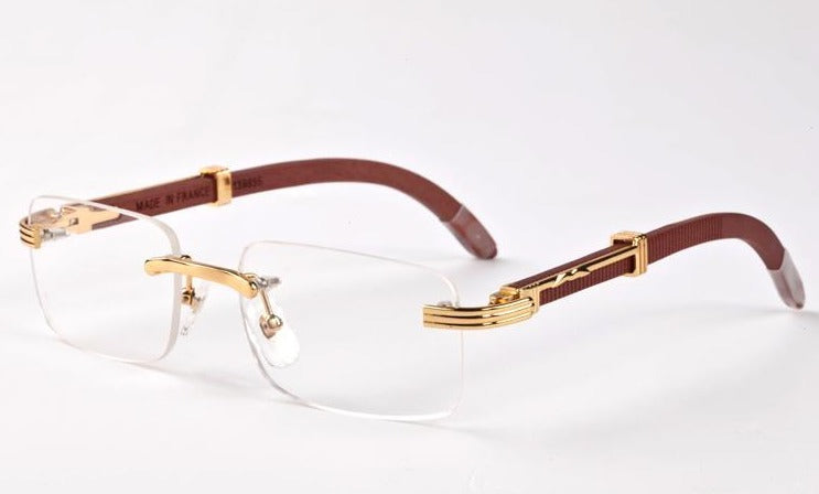 Buy Now fashion Rimless Sunglasses Men Wood And Nature Buffalo Horn Men's Driving Shade Eyewear