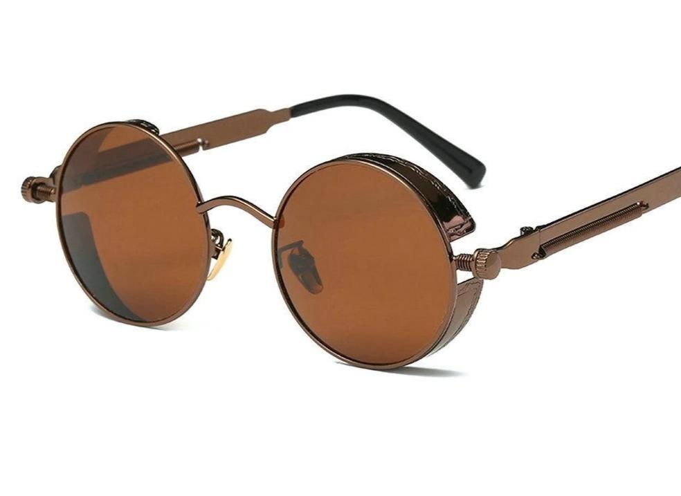 Vintage Retro Polarized Round Steampunk Sunglasses -JackMarc