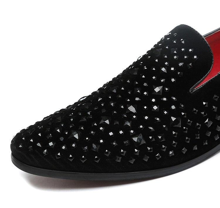 Buy New Arrival Trendy Pointed Toe Luxury Rhinestone Moccasins For Mens-Jackmarc.com