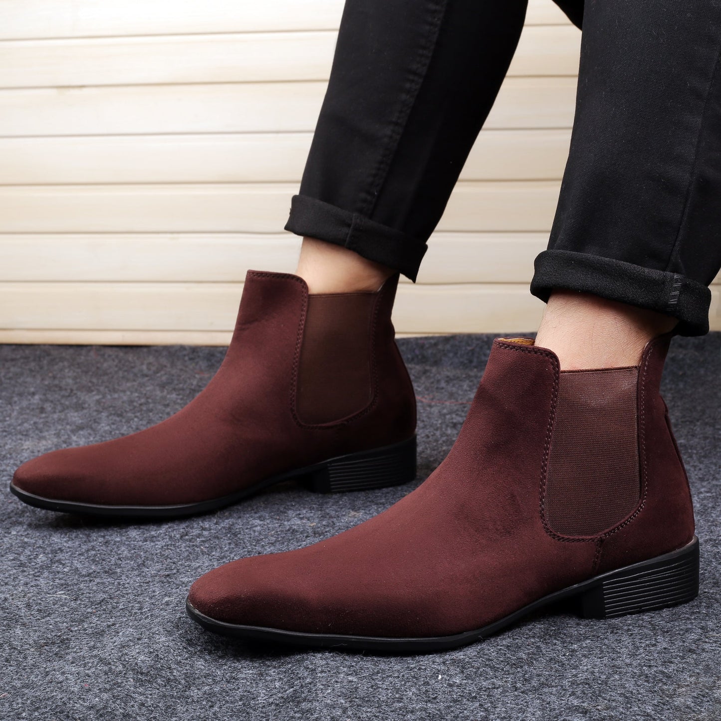 Stylish Suede Chelsea Brown Boot For Men Party And Casual Wear -JackMarc