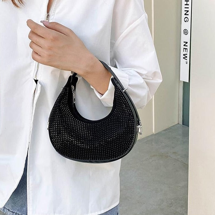 Buy New Luxury designer handbags for women silver bucket clutch rhinestone shoulder bag- JackMarc