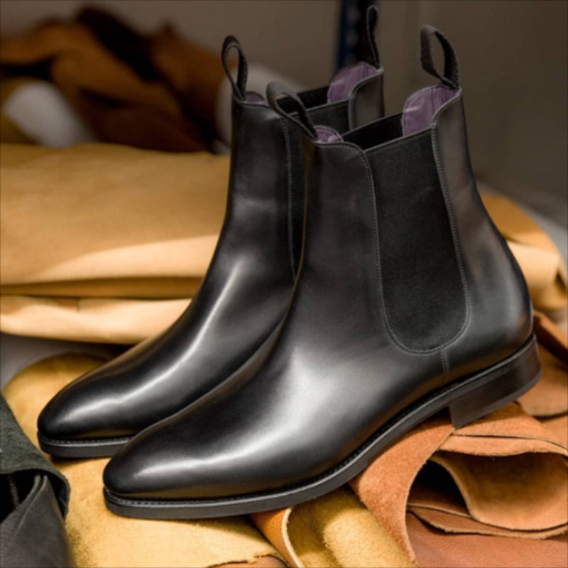 Brand New fashion Round Toe Low Heel Retro Chelsea Boots For Men-Jackmarc.com