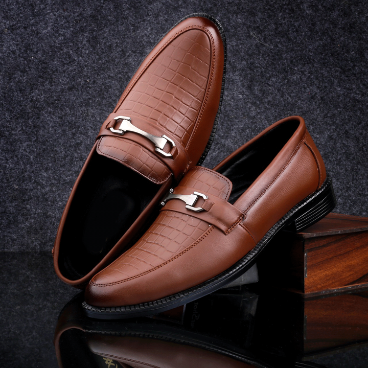 Buy New Fashion Luxury Loafer Brown Leather Shoes For Office Wear Party Wear- JackMarc - JACKMARC.COM