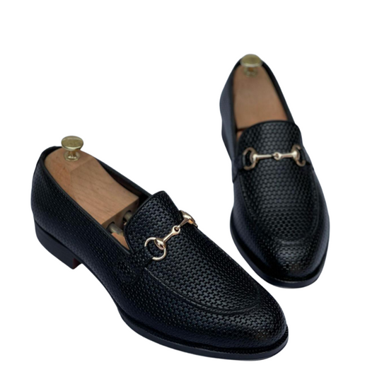 Buy Now Stylish Buckle Woven Moccasins For Party and Wedding Occasion - JackMarc - JACKMARC.COM