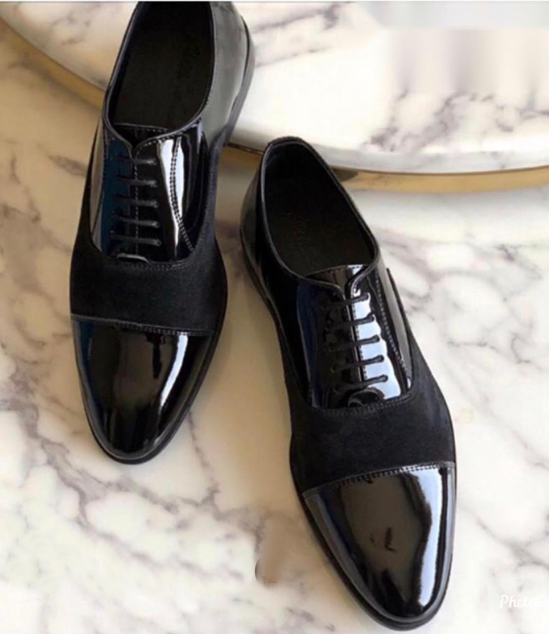 Elegant And Classy Shiny Formal Suede Shoes - JACKMARC.COM